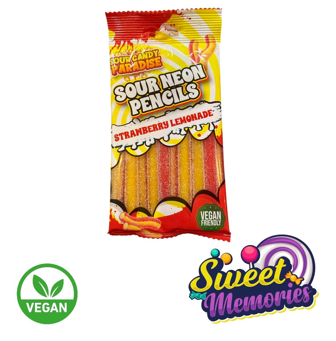 Sour Neon & Neon Pencil Packets - VEGAN FRIENDLY